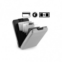 Porte cartes en aluminium gris